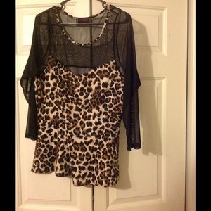 Leopard peplum top
