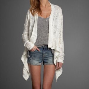 white knit cardigan