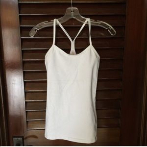 White Lululemon Power Y Tank