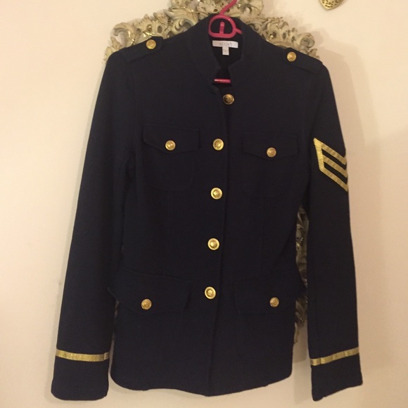 Military inspired navy jacket