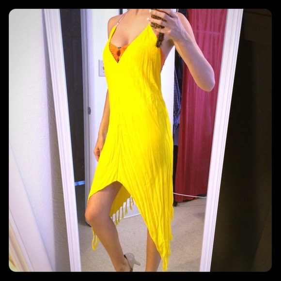 Hyper Yellow Organic Cotton Festival Cover Dress