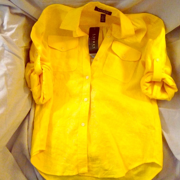 Ralph Lauren Linen Button Up Blouse