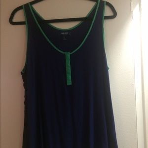 Navy blue and lime green top