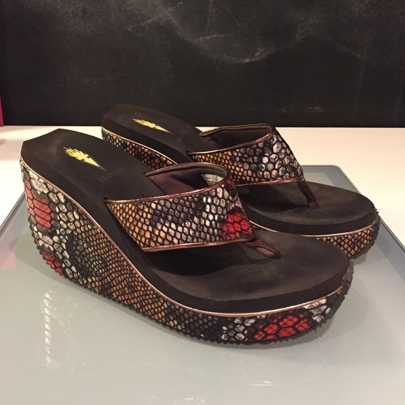 Snake skin volatile flip flops