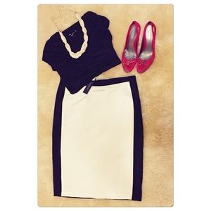 Black & white pencil skirt