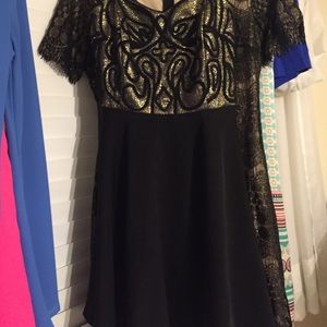 Beautiful black and gold dress strapless