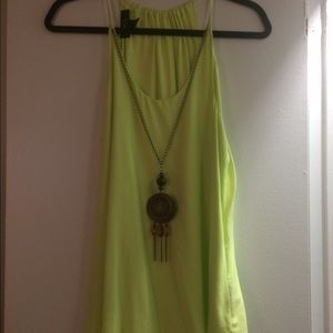 Lime green / electric yellow flowey top