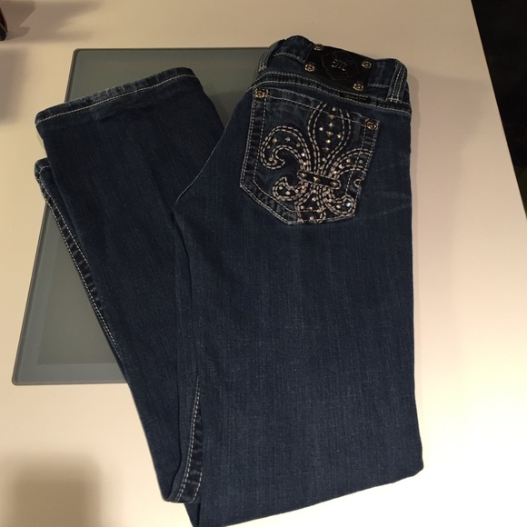 MissMe embellished bling boot cut jeans