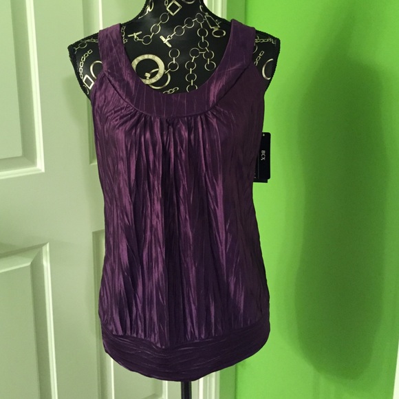 NWT Deep purple crinkle-pattern tank top