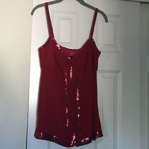 Express red sparkle top.