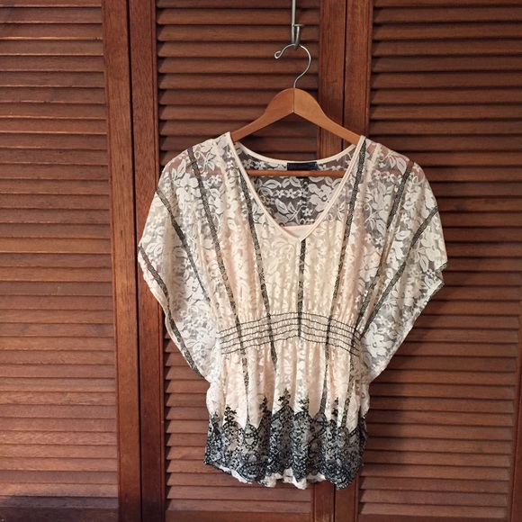 Lace Blouse Top with Inner Shell