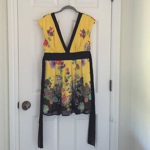 Yellow floral summer dress