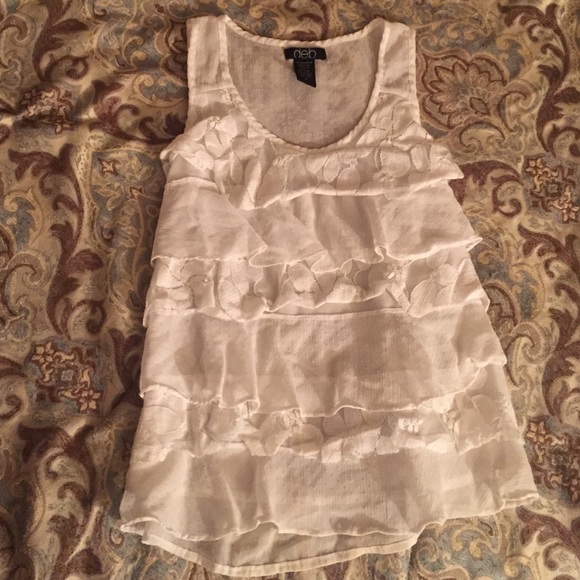 Sheer ruffled tank