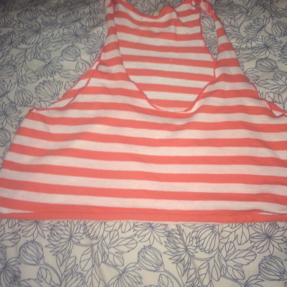 Orange and white stripped crop/tank