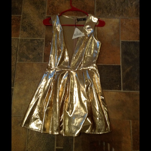 Luxe metallic skater dress