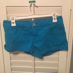 Blue denim shorts