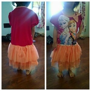NEW Frozen tutu peach & pink for 5-6 yrs old