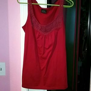 Red tabk top