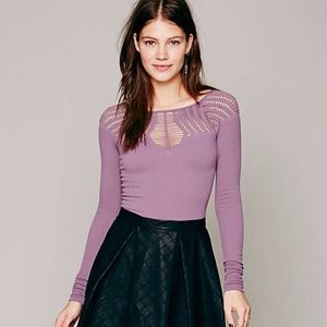 Free People Cut Out Neck Long Sleeve