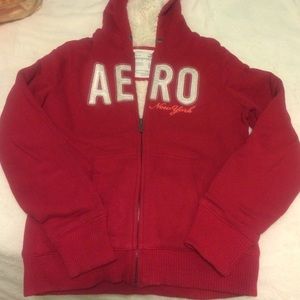 Aeropostale fuzzy zip up jacket