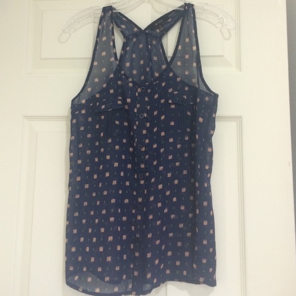 Sheer Blue Tank Top
