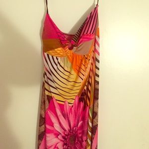 Colorful Strapless Maxi Dress.