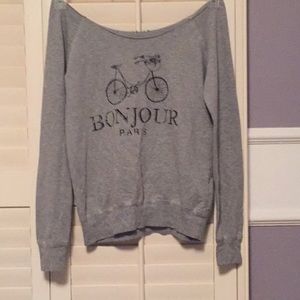 Grey off the shoulder sweater size medium
