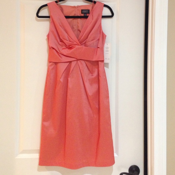 Adriana Papell coral dress size 6 brand new