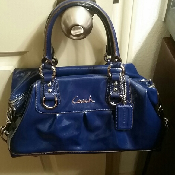 Coach Handbags - Coach Blue Patent Satchel