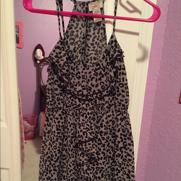 SOLD. Black and gray cheetah dress