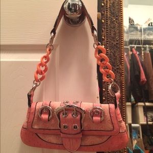 Guess coral orange purse/clutch