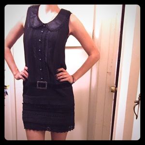 Anna Sui black tuxedo dress
