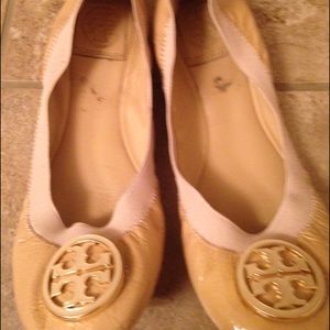 Tory burch Caroline ballets nude patent sz 7