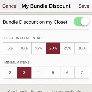 20% off on bundles of three items.