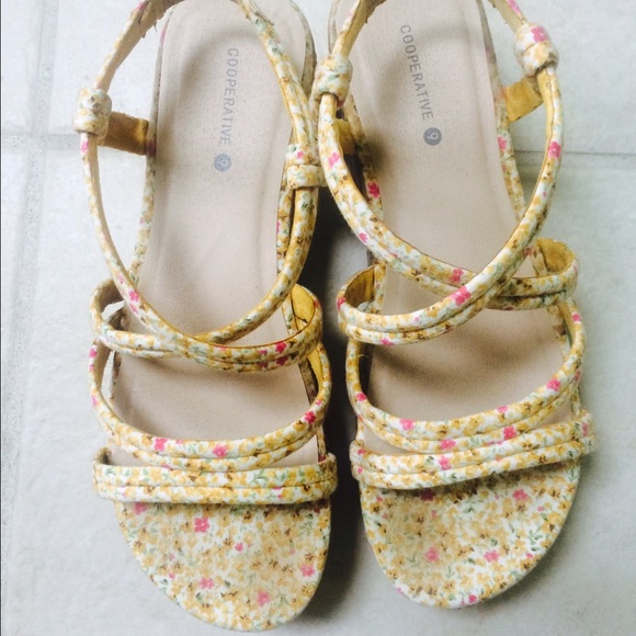 Yellow floral wedges