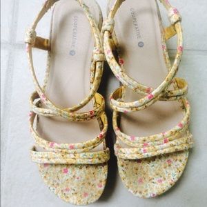 Yellow floral wedges