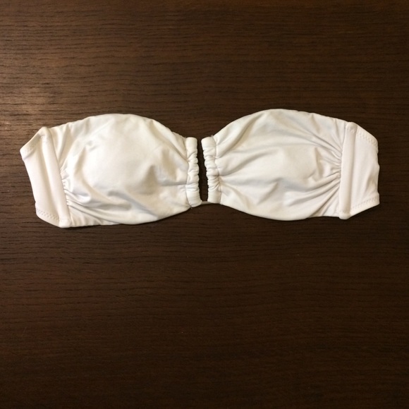 White bandeau swim top
