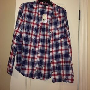 Plaid button down shirt