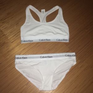 white calvin klein underwear set