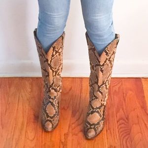 Genuine snakeskin cowboy boots