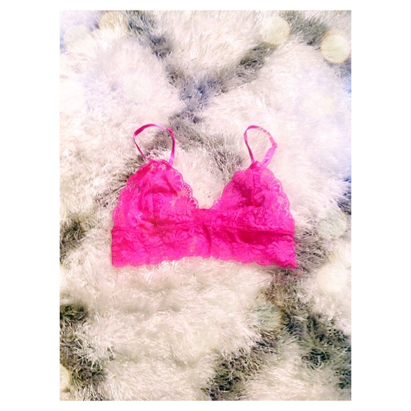 Hot Pink Lace Bralette (S)