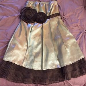 Metallic sea green/gold/brown dress