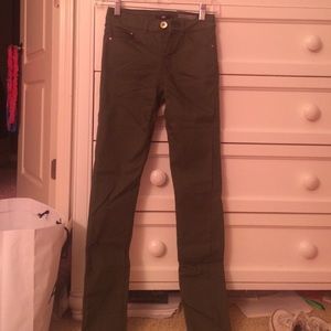 H&M Olive Colored Super-Stretch Skinny Jeans