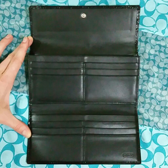 83 coach clutches wallets authentic coach tri fold wallet black monogram from s 83 coach clutches wallets authentic coach tri fold wallet black monogram from s