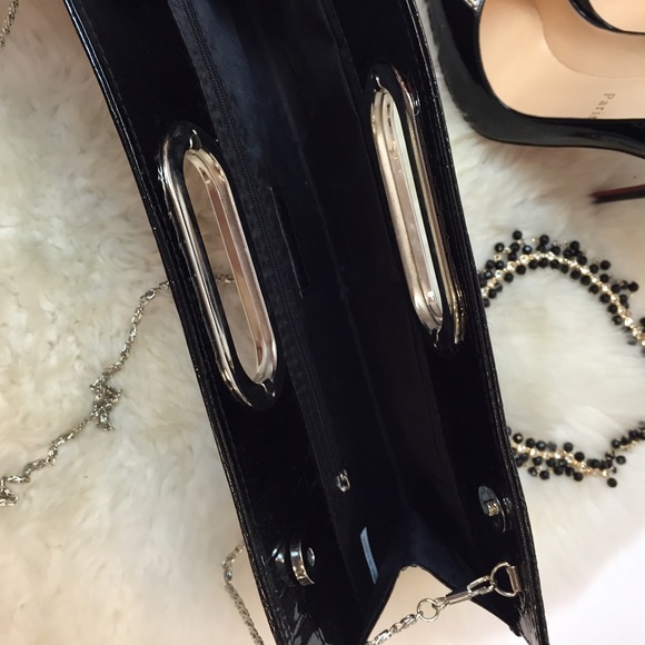 SNAKESKIN black patent clutch - Picture 3 of 4