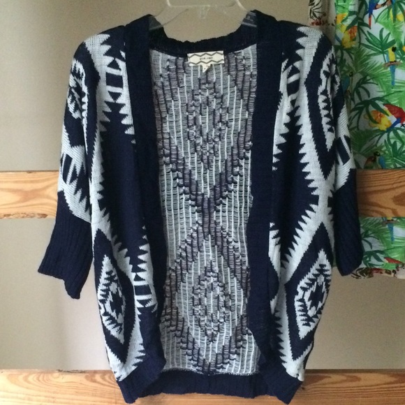 NWOT Navy Blue and White open cardigan - Picture 1 of 1