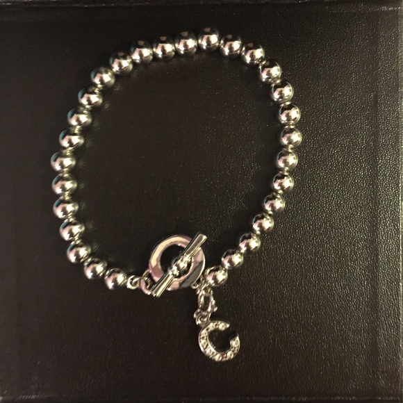 Silver "C" Initial Charm Bracelet