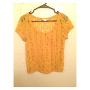Yellow lace shirt