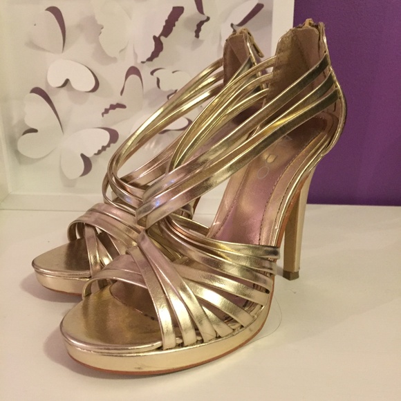 Aldo Gold Strappy Heels