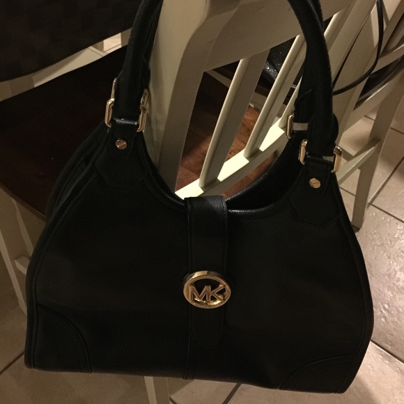 Black genuine leather Michael Kors purse
